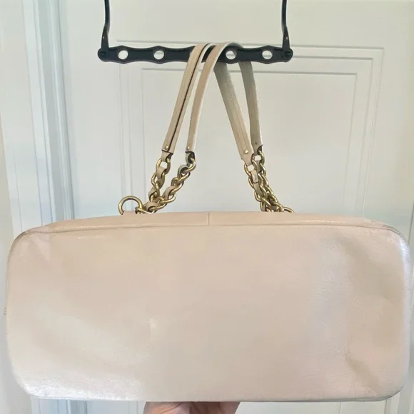 Coach Ivory Leather Tote with Gold Chain and Leather Straps Retail Style 20466 - Picture 7 of 16